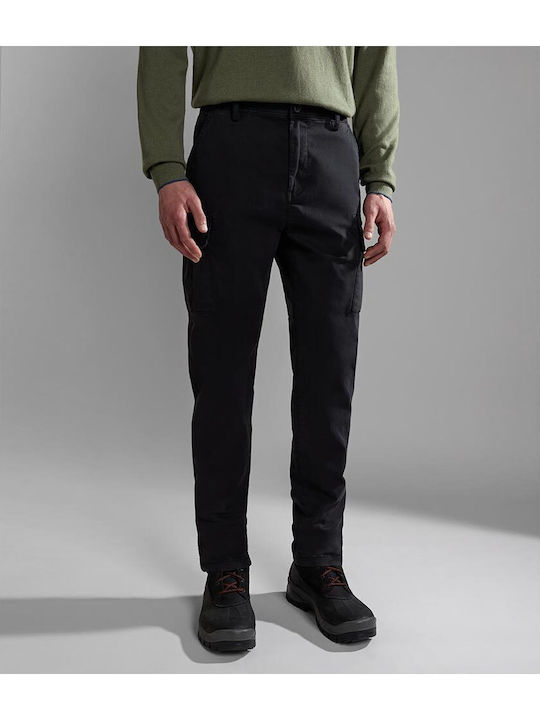 Yasuni Trousers Cargo Elastic in Regular Fit Black