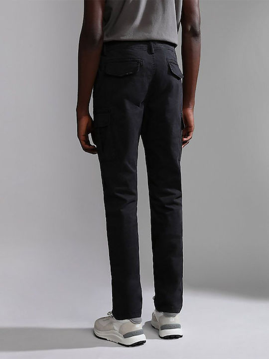Yasuni Trousers Cargo Elastic in Regular Fit Black
