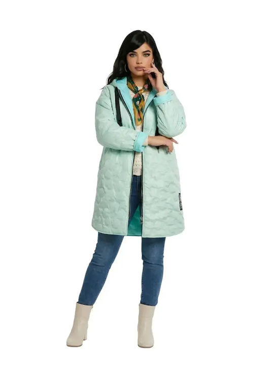 Long Women's Jacket for Spring/Autumn Green