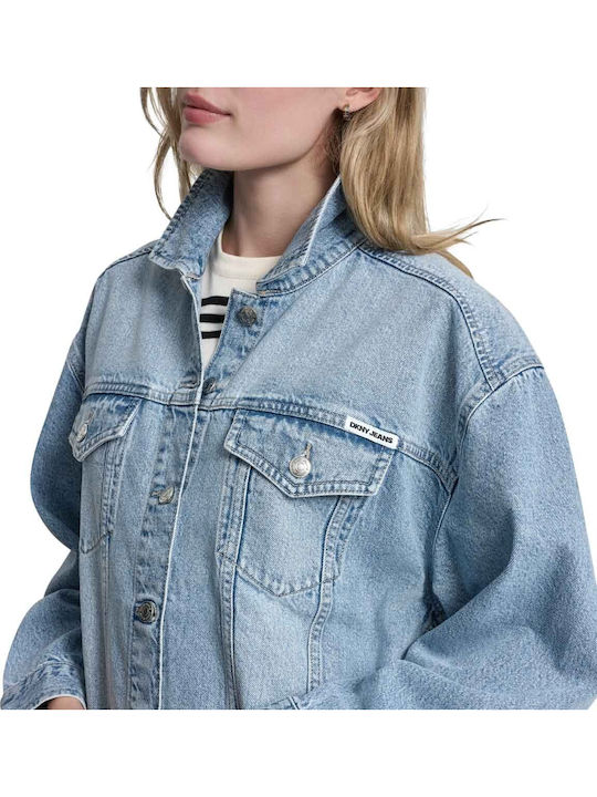 Damen Jean Jacken Hellblau