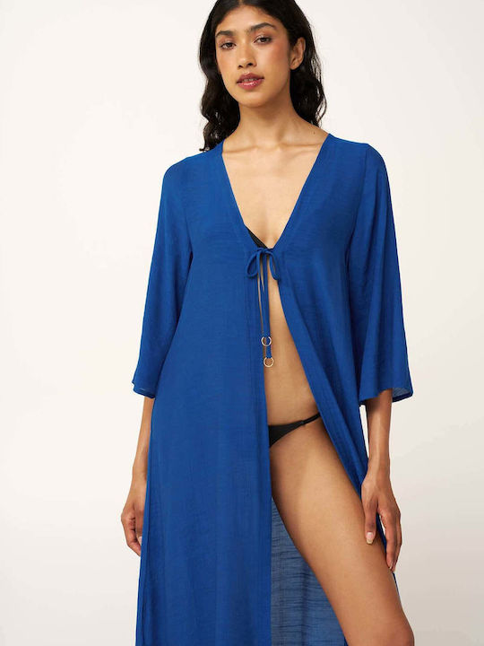 Vamp Γυναικείο Μακρύ Φόρεμα Παραλίας Blue Quartz