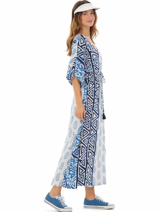 Platinum Fashion Women's Blue-White Beach Caftan