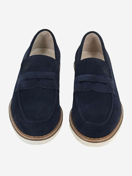 Suede Ανδρικά Loafers σε Μπλε Χρώμα