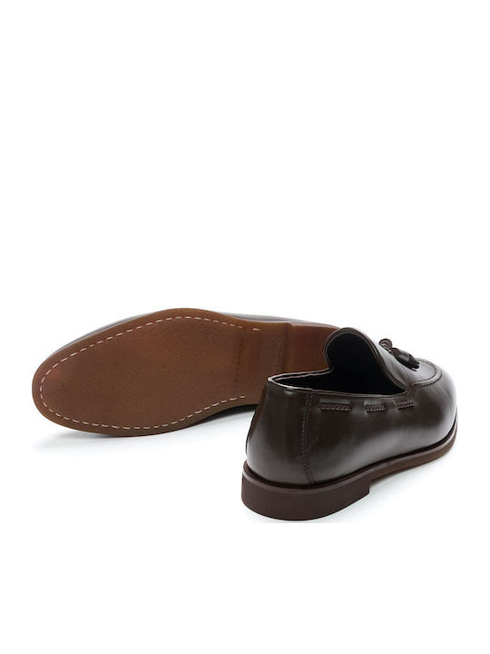 Δερμάτινα Ανδρικά Loafers σε Καφέ Χρώμα
