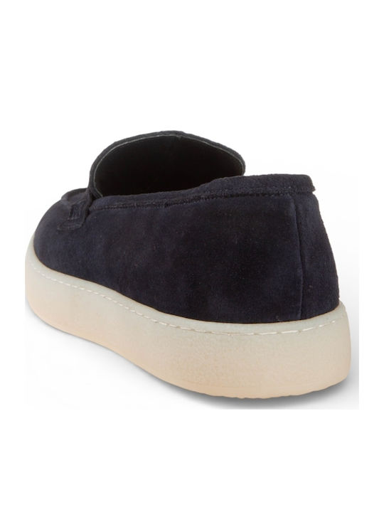 Leder Herren Mokassins in Blau Farbe