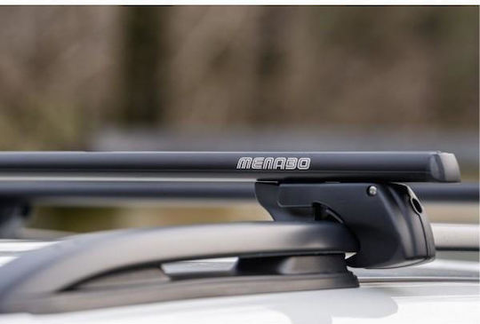Menabo Car Roof Bars Aluminum Sherman Black 120 Cm Black Color Volkswagen Polo Iii 6n Variant 5 Doors 1995>1999 Raised Rails Parallel Bars Empty 2 Pieces 12280/mb Mp.12280/mb-321