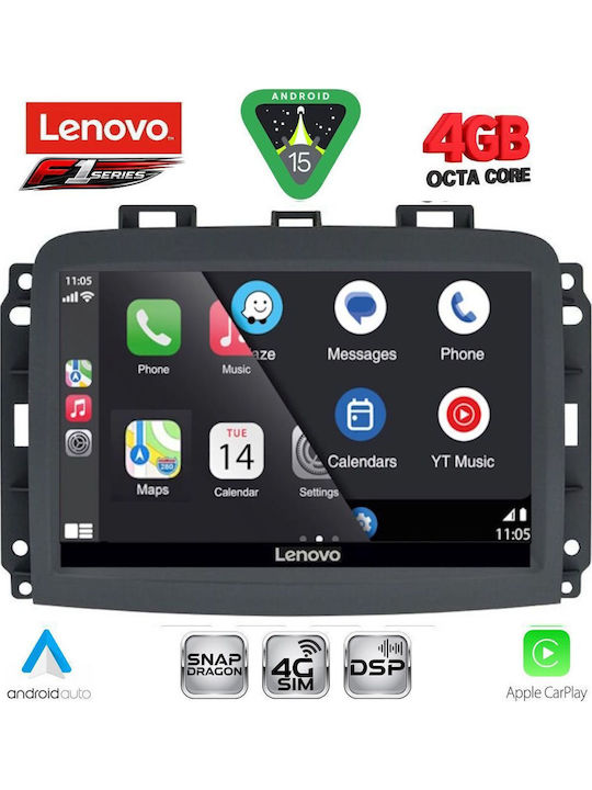 Lenovo Car Audio System for Fiat 500L 2012-2022 Bluetooth USB WiFi GPS Apple CarPlay Android Auto with 10" Touch Screen