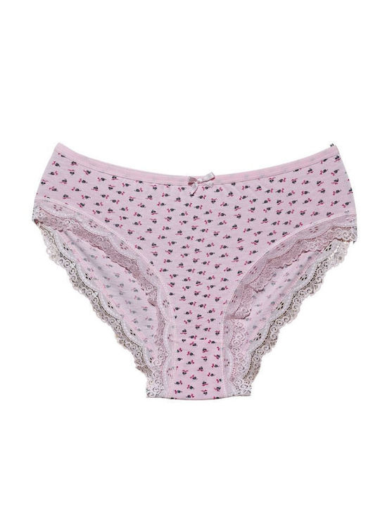 1507 Baumwoll Damen-Slips MultiPack mit Spitze Mehrfarbig