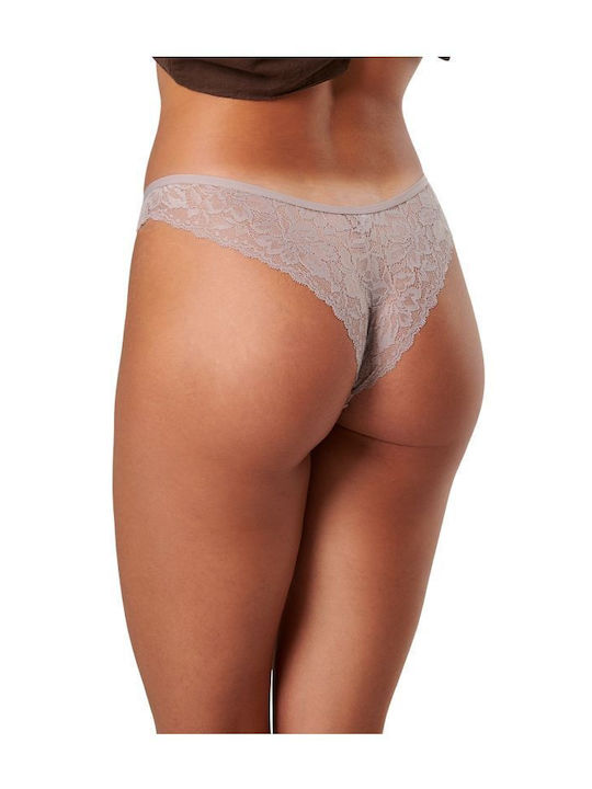 Γυναικεία Brazil 2Pack με Δαντέλα Grey-pink