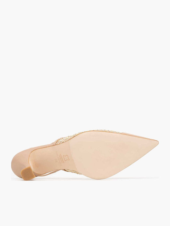 Leather Beige Heels