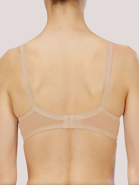Beige Bra Without Padding With Underwire
