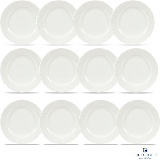 Churchill 1795 Shallow Serving Plate Porcelain White 21cm 12 Pieces