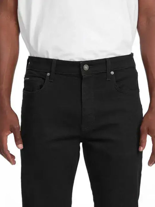 Pantaloni De Blugi Pentru Bărbați Elastic Slim Tapered Fit Negru