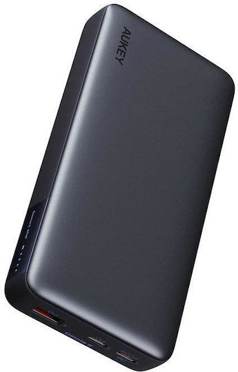 Aukey PB-Y42 Външна Батерия 20000mAh 30W с USB-A Изходен Порт и 2 USB-C Изходни Порта Power Delivery / PPS Черна