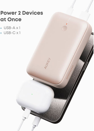 Aukey Mini Power Bank 20000mAh 22.5W Pink