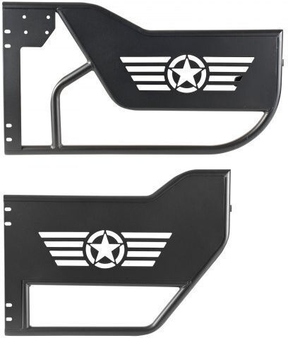 Vevor Jeep Tube Doors 4-door Compatible 2018-2026 Jeep Wrangler Jl Jlu & Gladiator Jt 4xe Steel Off Road Front & Rear Tubular Half Doors Dot Certified Side View Mirrors Rubber Pads