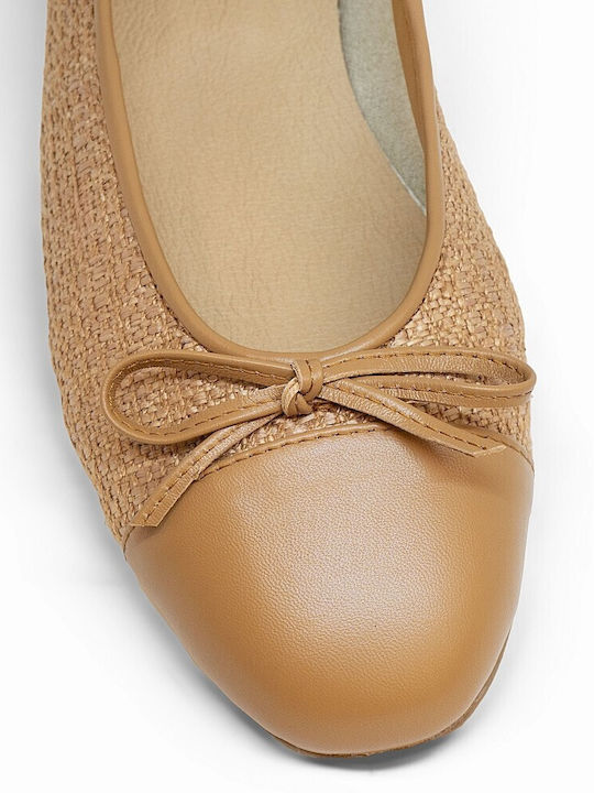 Damen Ballerinas in Tabac Braun Farbe