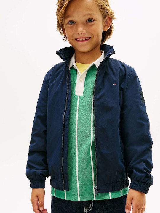 Essential Kids Casual Jacket with Hood Dark Blue