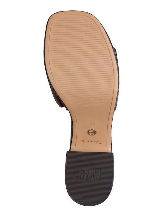 Mules With Chunky High Heel In Brown Colour