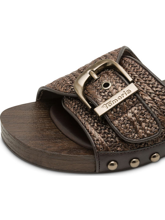 Flat Mules In Brown Colour