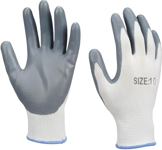 Avizar Protective Gloves Size 10 In Comfortable Durable Fabric White Gray