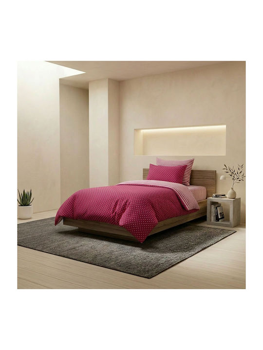 Marwa Σετ Σεντόνια Μονά 160x250εκ. Φούξια (3τμχ)