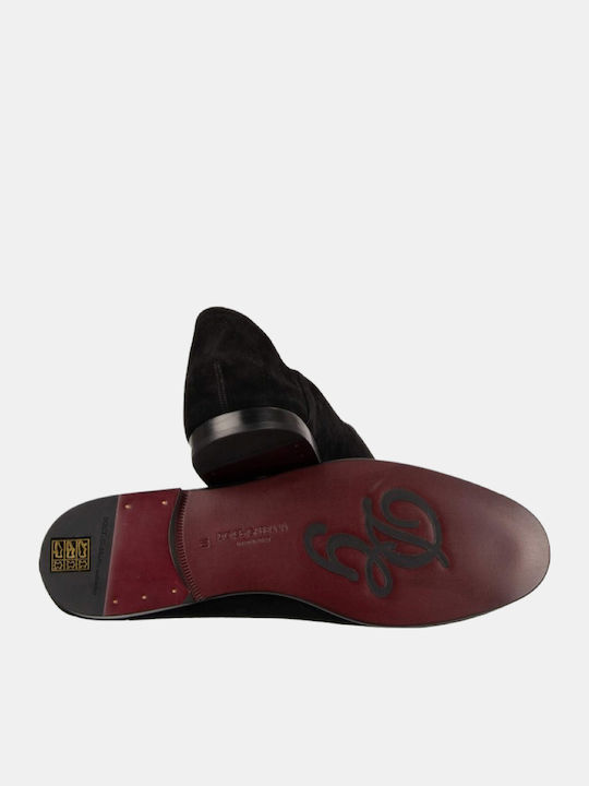 Suede Men's Loafers in Black Colour