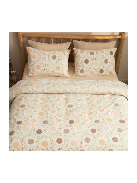 Vesta Home Amanda-1 Bed Sheets Set King Size 270x260cm Beige 4 Pieces