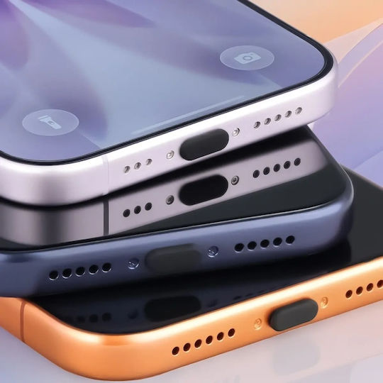 Protectoare Capac Port Usb-c Bizon Dop Praful Port Tip C Dispozitive Negre Set 3 Bucăți