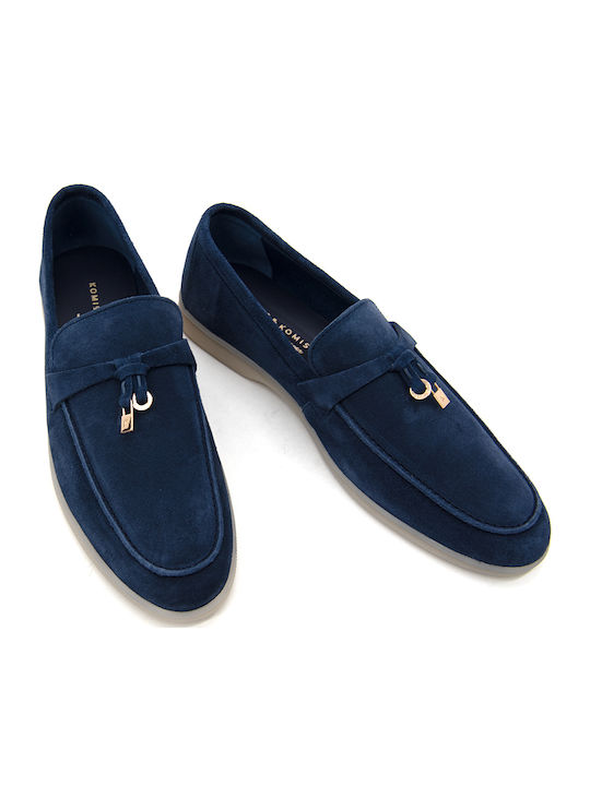 Δερμάτινα Γυναικεία Loafers σε Μπλε Χρώμα