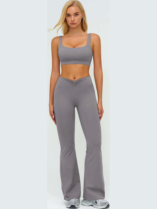 Тренировъчен Дамски Комплект с Клин Сив