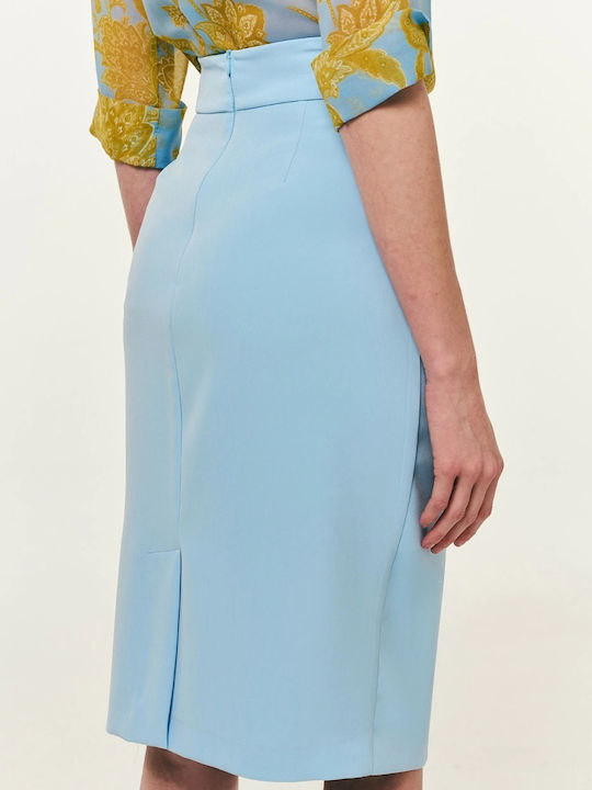 Pencil Midi Women's Skirt Light Blue