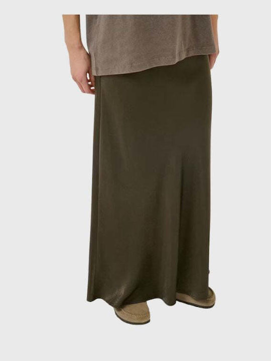 High Waist Maxi Skirt Khaki