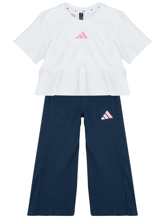 adidas Kids Sweatpants Set White