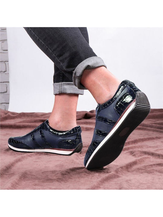 Leather Men's Casual Shoes Blue
