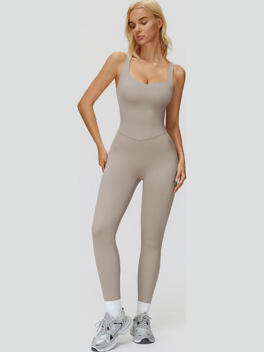 Damen Jumpsuit Beige ELT9506-2-Beige