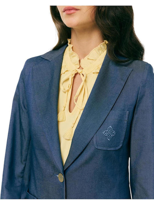 Forel Damen Tailliertes Blazer Blau