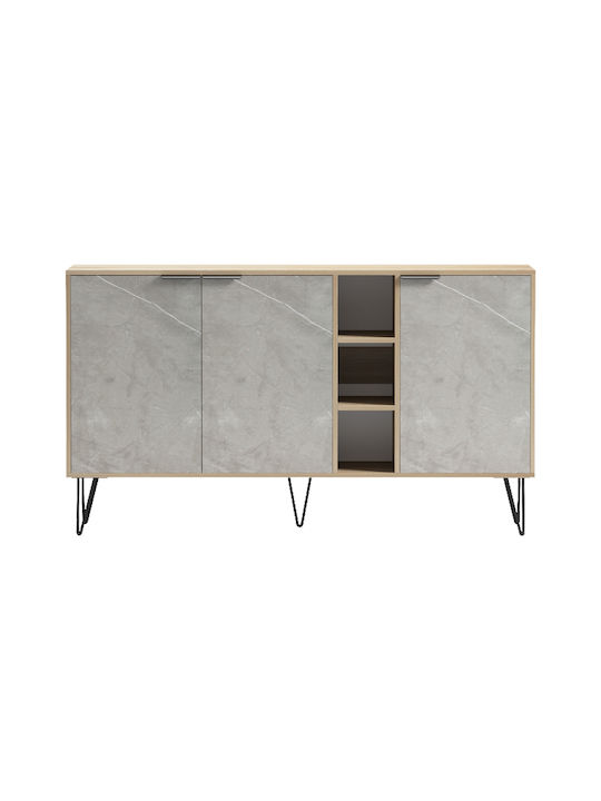 Bufet Balain din Lemn și Metal Gri 142x35.5x83cm