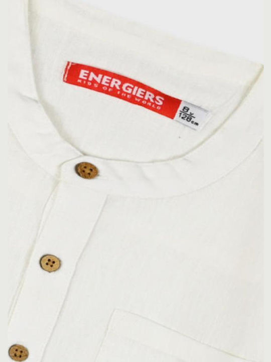 Kinderhemd Kurzärmelig Leinen Beige Junior