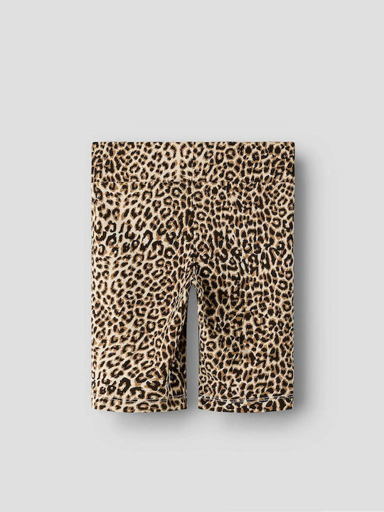 Kids Cycling Short Leggings Beige Animal