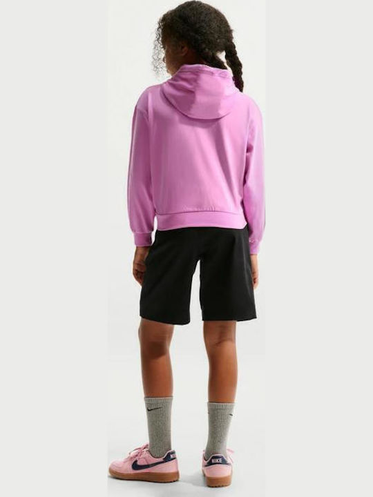 Kids Sweatshirt Cardigan with Hood and Pockets Pink/White G Nsw Fz Hdy Jsy Lbr