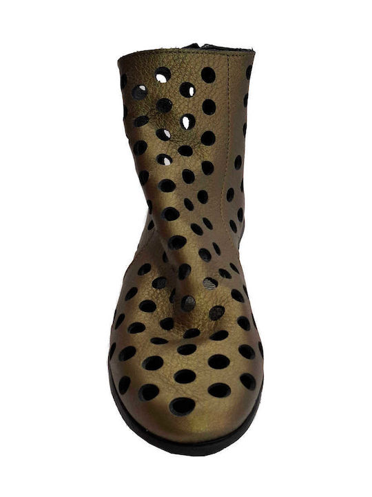 Leder Damen Stiefeletten Grüne