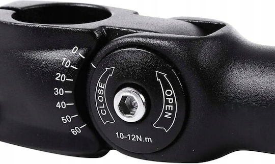 Tijă Reglabilă De Ghidon Zola Unghi De Înclinare 0-60º Diametru 28,6 Mm Lungime 16 Cm Aliaj De Aluminiu Negru