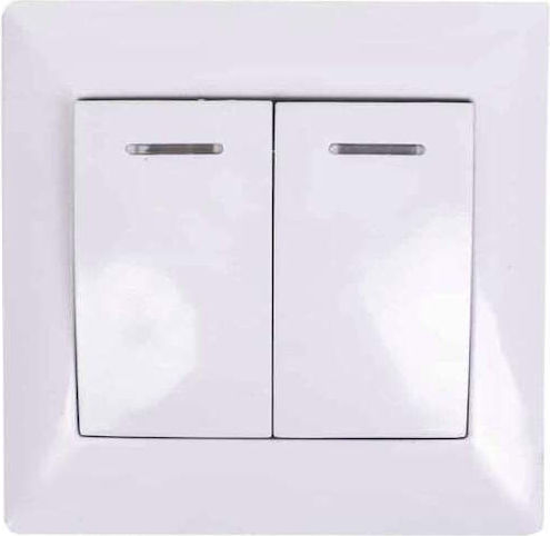 Recessed Wall Switch Double White