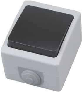 Wasserdichter Vertiefter Elektrischer Wandtaster Grau