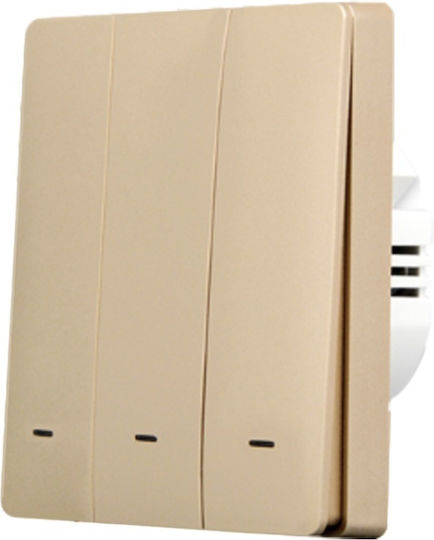 SmartWise Uni Recessed Wall Switch Wi-Fi Gold