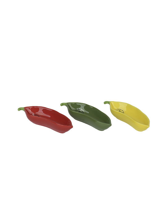 Kaemingk Kaemingk Servierschalen für Dip Rund Keramik Grün mit Durchmesser 15,2cm 3 Stück