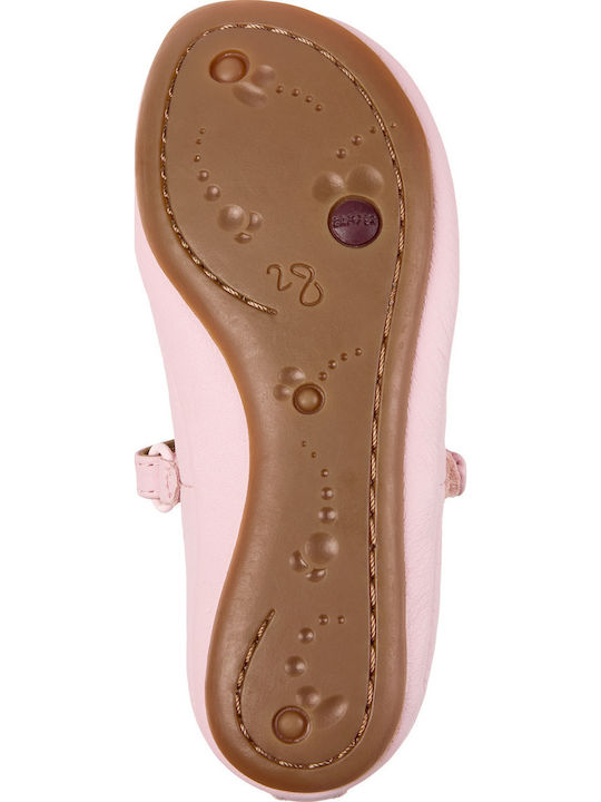 Kids Ballerinas with Hoop & Loop Closure Leather Pink Nina Nina