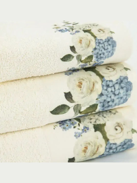 Borea Hortensia Face Towel 50x90cm White