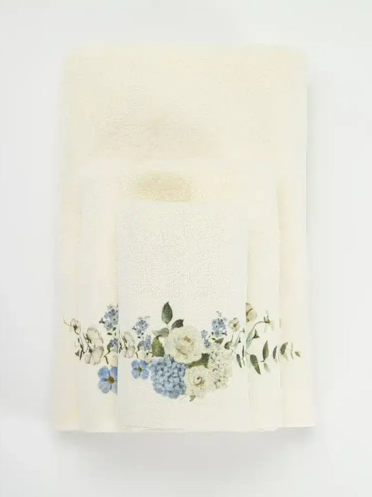 Borea Hortensia Face Towel 50x90cm White